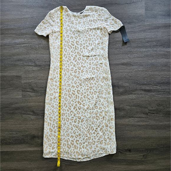 Jenni Kayne Beige Leopard Midi Silk Dress in Snow Leopard NWT Size X-Small - Picture 16 of 16